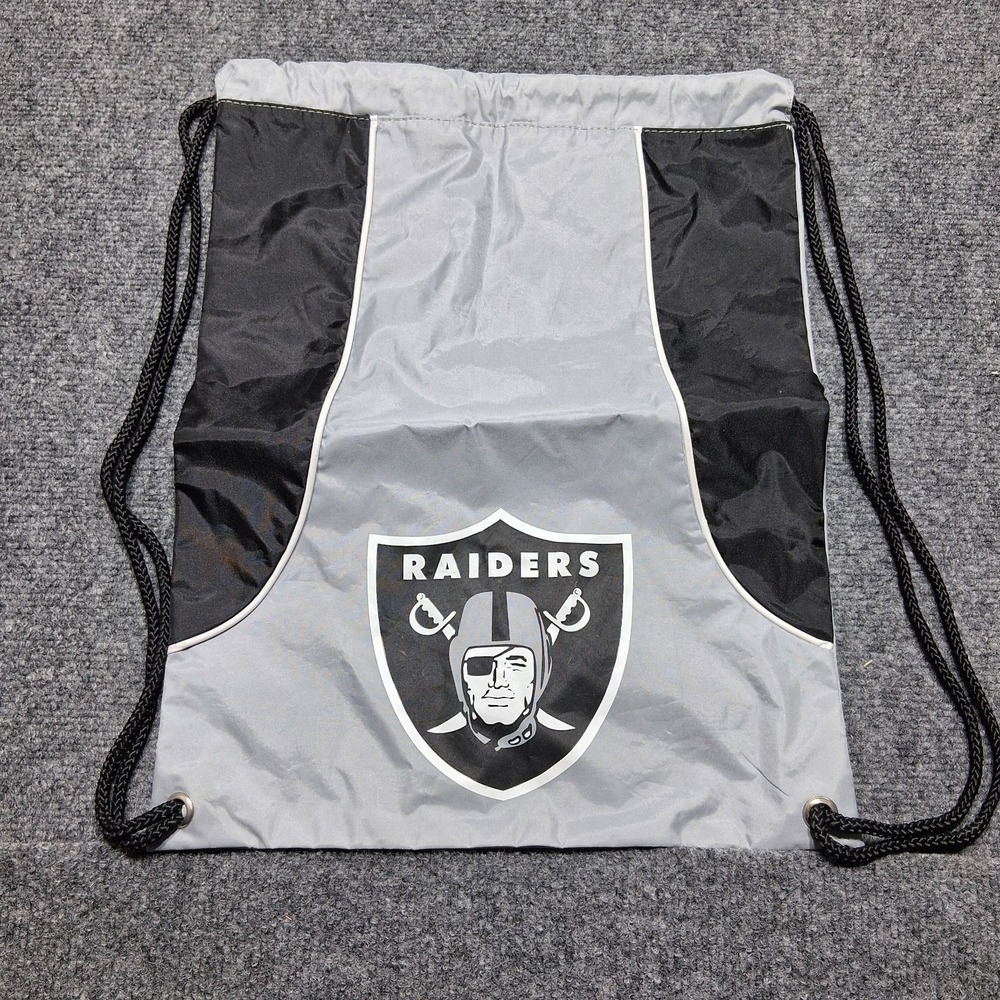NFL Las Vegas Oakland Raiders Team‎ Drawstring Backpack Gray and Black